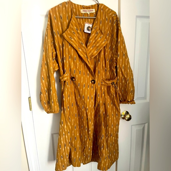 Gorgeous Free people wrap dress in yellow ikkat print NWT - Picture 1 of 12